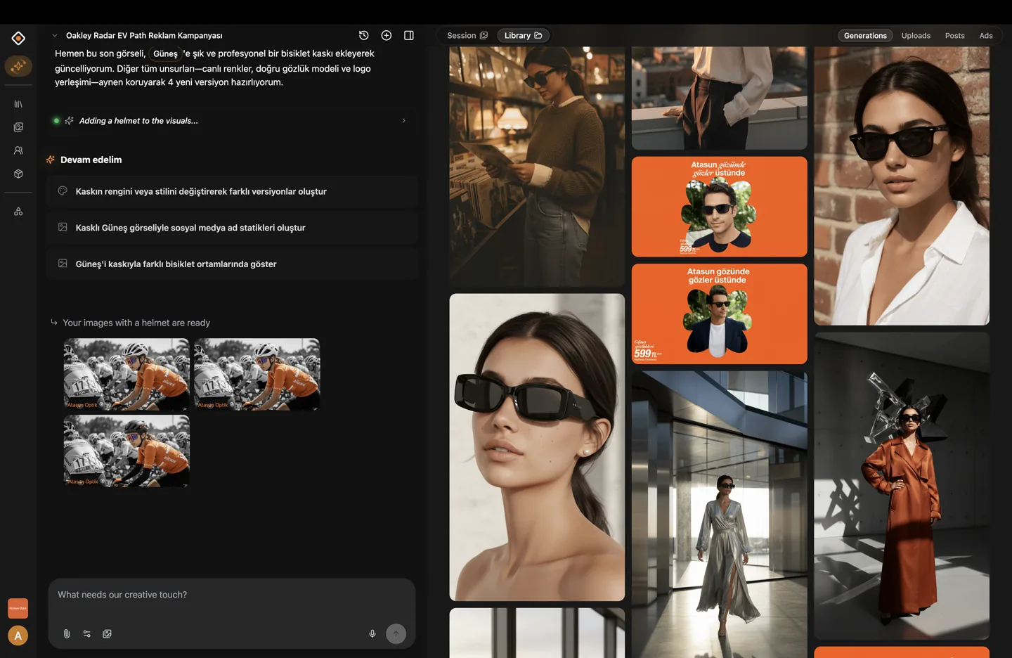 Madison creative agent chat interface