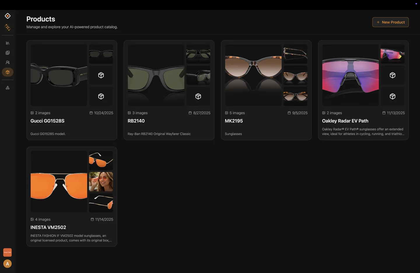 Asset library with products, characters, and brand files